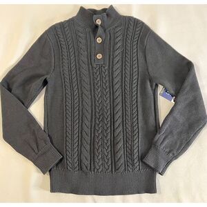 Gap Kids Cable Chunky Knit Sweater Boys XL (14-16) Fleece‎ Lined Mock Neck NWT